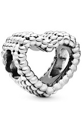 lovely open heart silver Pandora baby charm